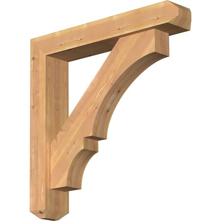 Ekena Millwork Balboa Craftsman Smooth Bracket w/ Offset Brace, Western Red Cedar, 5 1/2"W x 30"D x 30"H BKT0604X30X30BOA04SWR